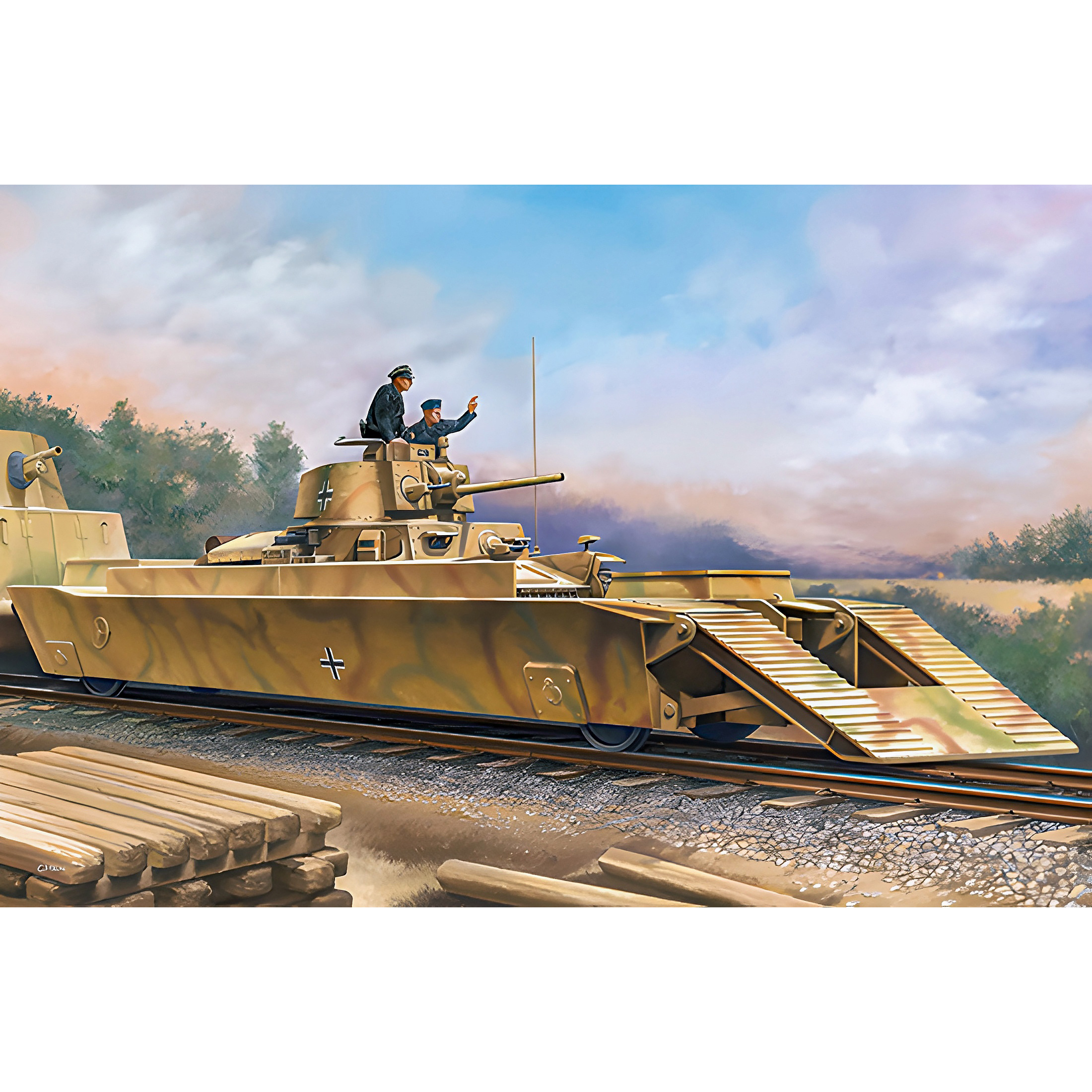 82936 Hobbyboss 1/72 Немецкая специальная железнодорожная платформа  Panzerträgerwagen :: Сборные модели :: Техника :: HobbyBoss :: 1/72