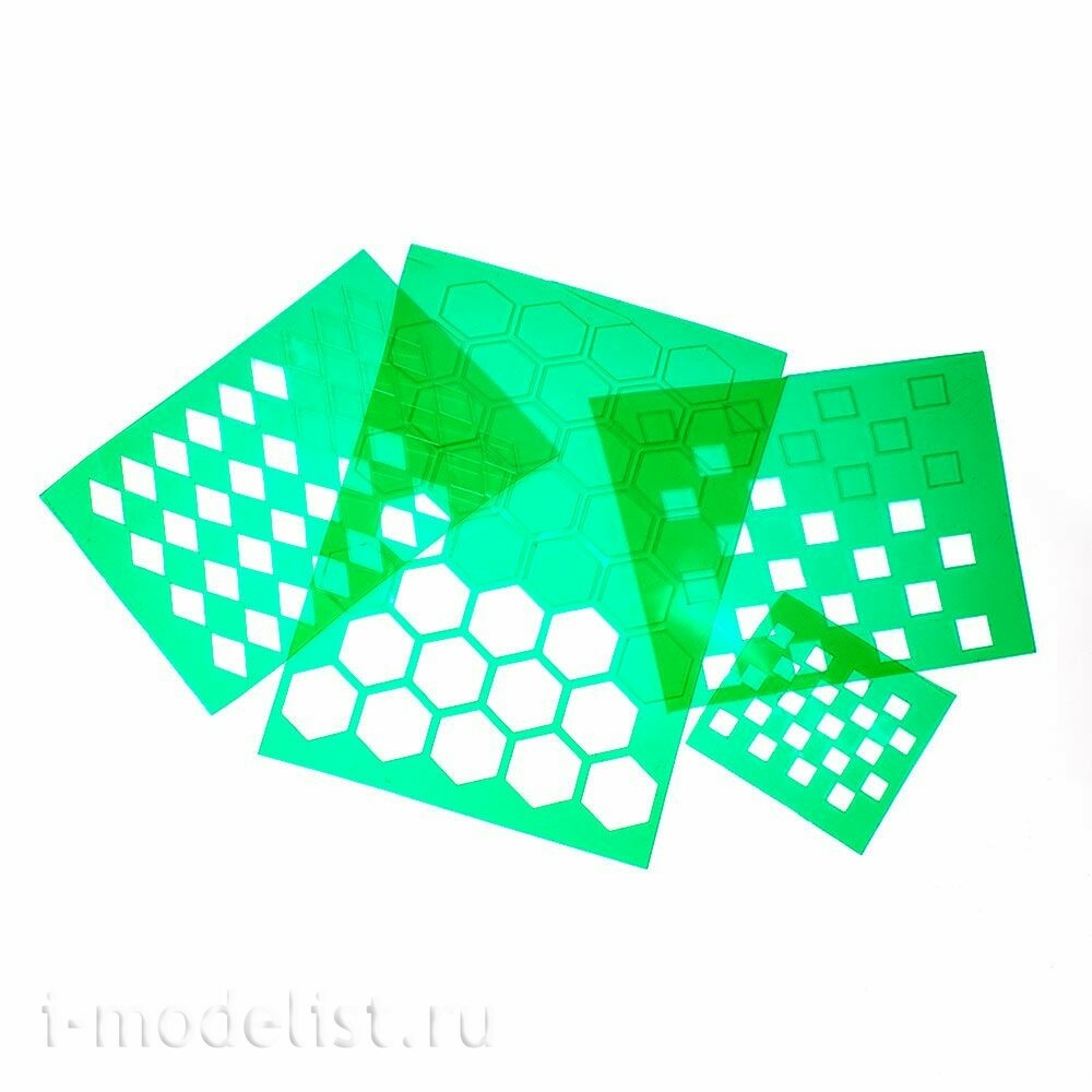 T-137 MiniWarPaint Трафарет окрасочный клетки 6мм, размер М