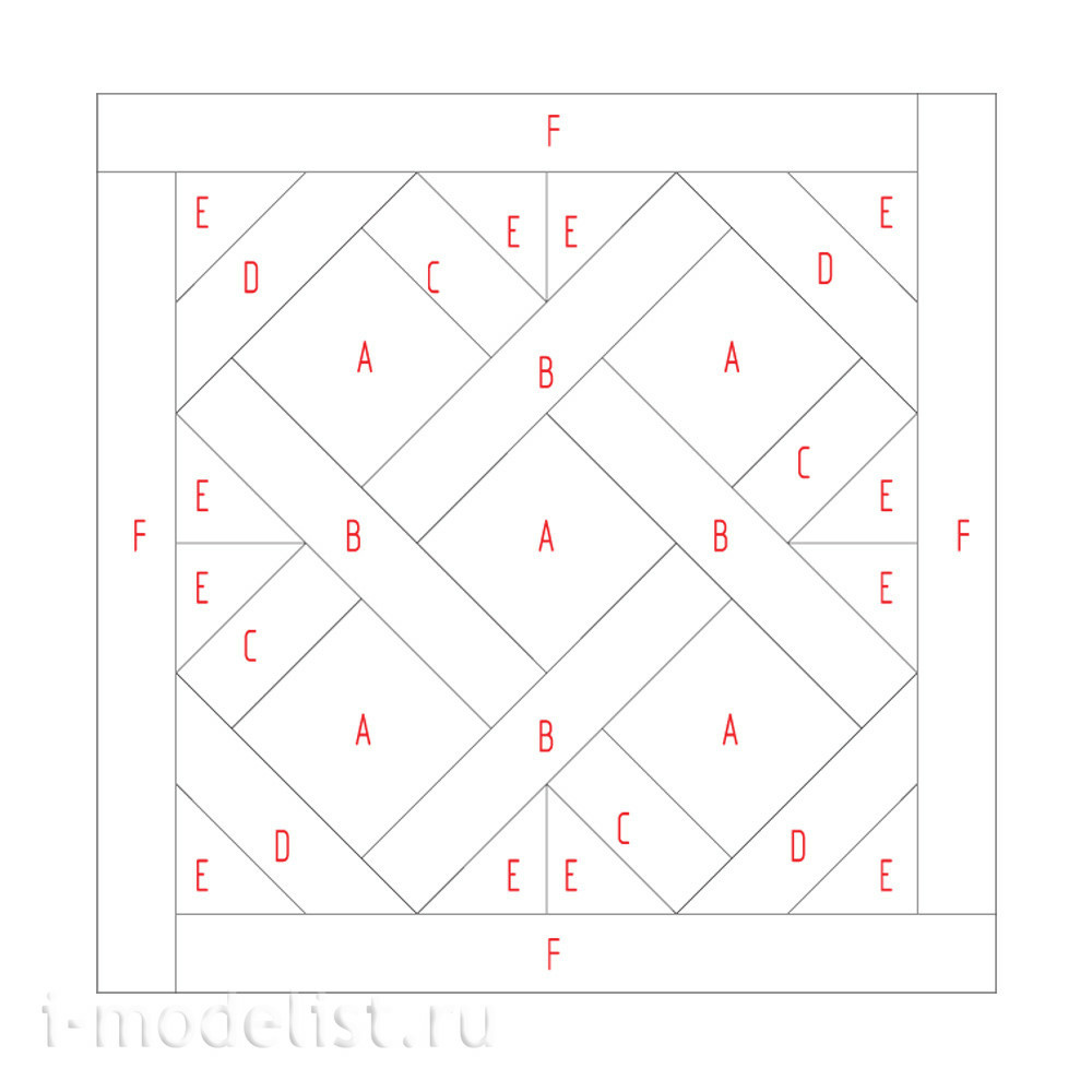 S-144 MiniWarPaint Паркет наборный Версальский квадрат, размер L