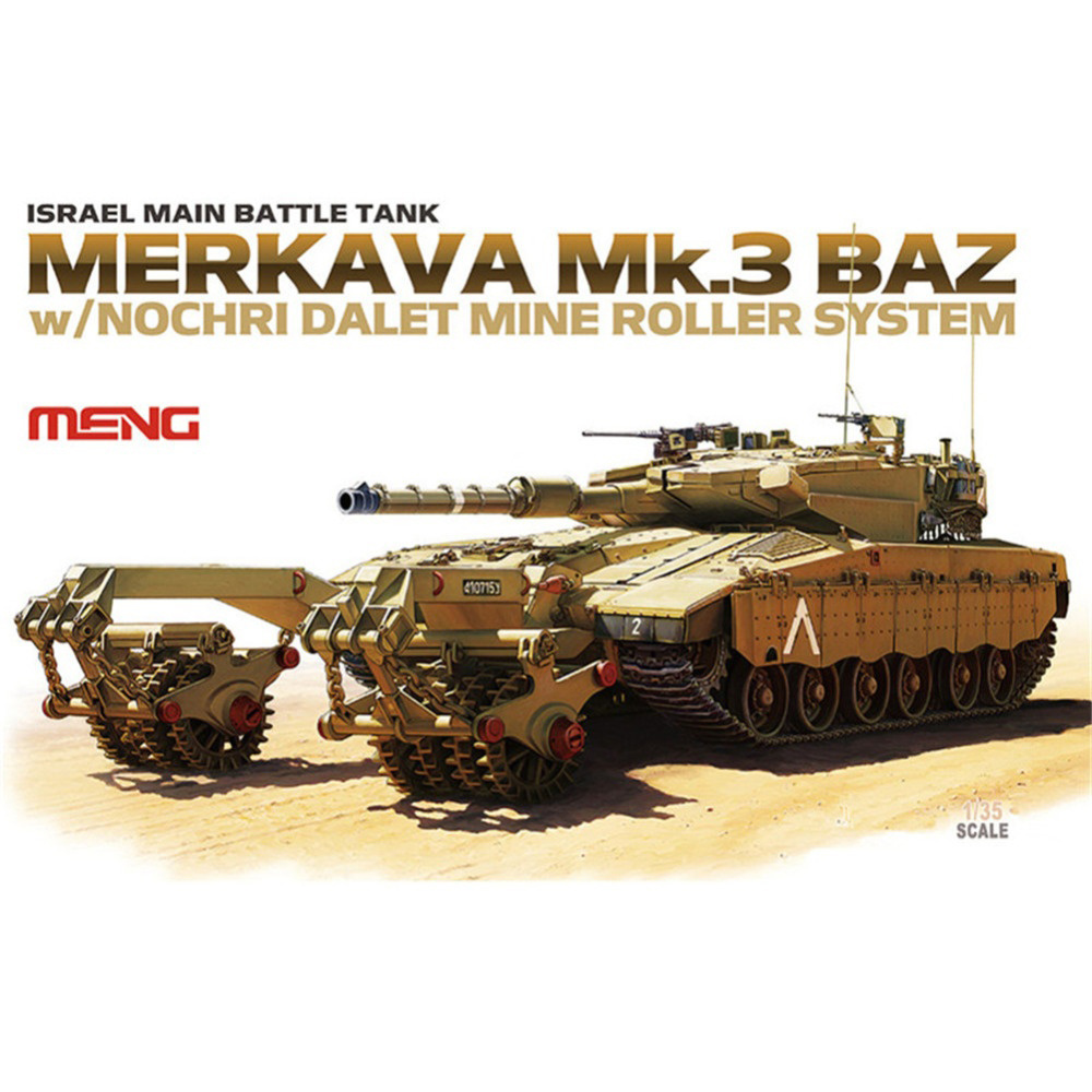 TS-005 Meng 1/35 Израильский основной боевой танк Merkava Mk.3 BAZ с минным тралом Nochri Dalet