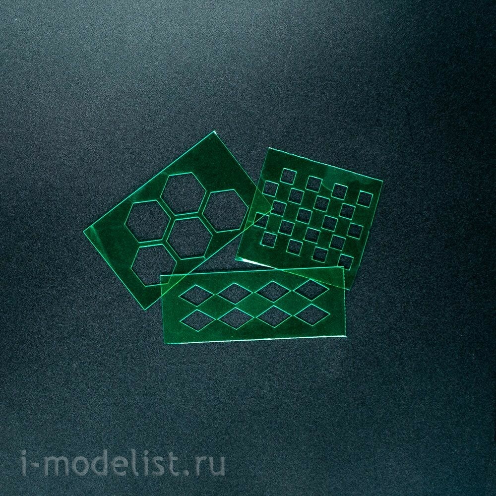 T-151 MiniWarPaint Трафарет окрасочный шестиугольники, размер L, 7 мм