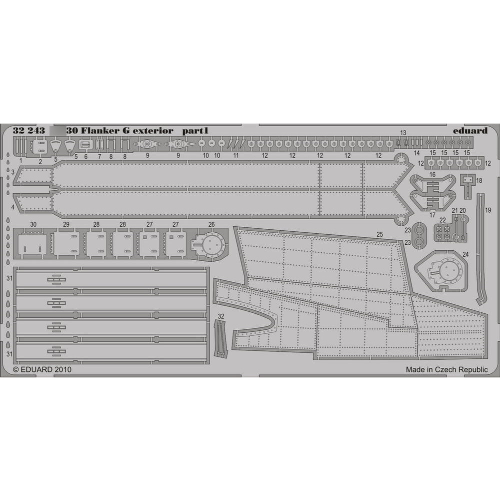 32243 Eduard 1/32 Фототравление для С-30 Flanker G, экстерьер