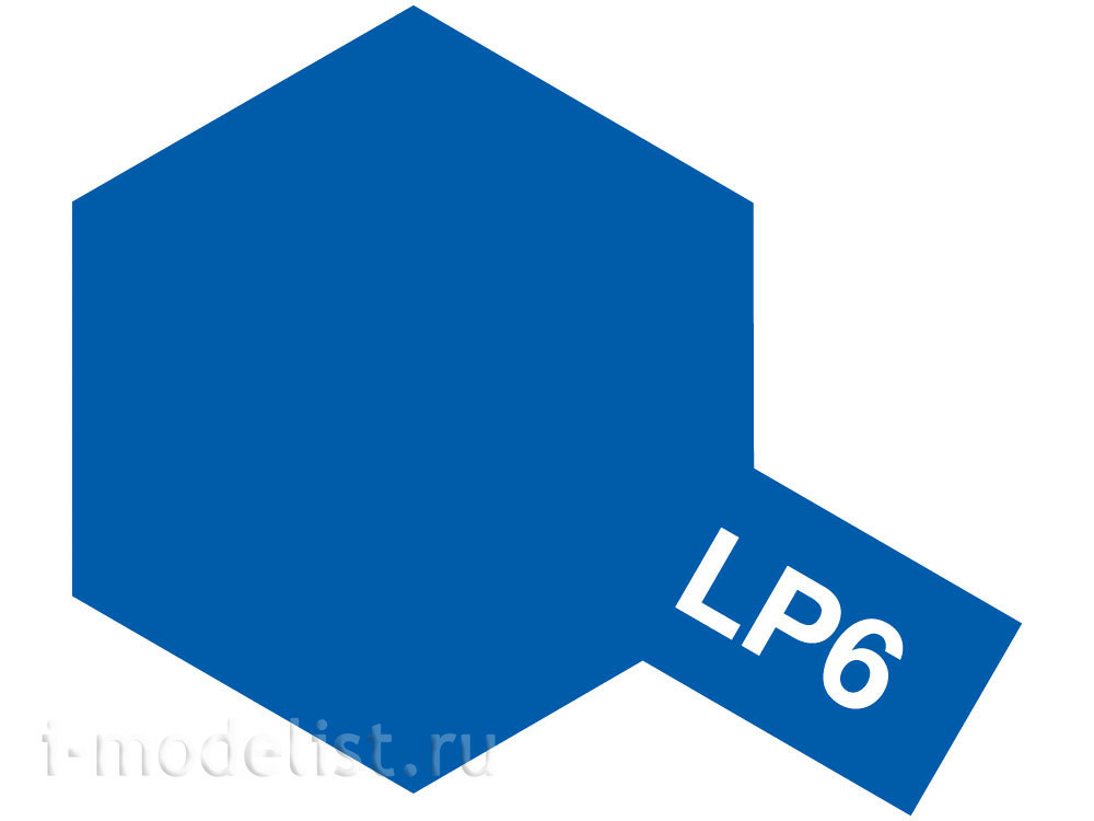 82106 Tamiya LP-6 Pure Blue (Синяя глянцевая) Лаковая краска 10мл.