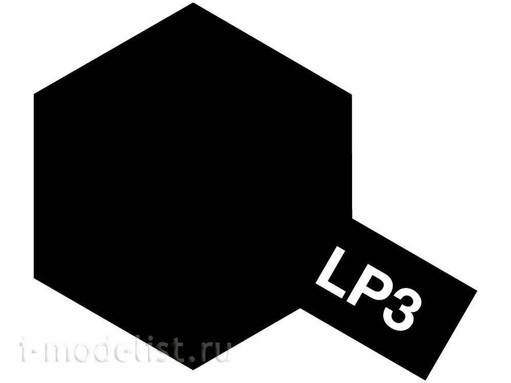 82103 Tamiya LP-3 Flat Black (Черная матовая) Лаковая краска 10мл.