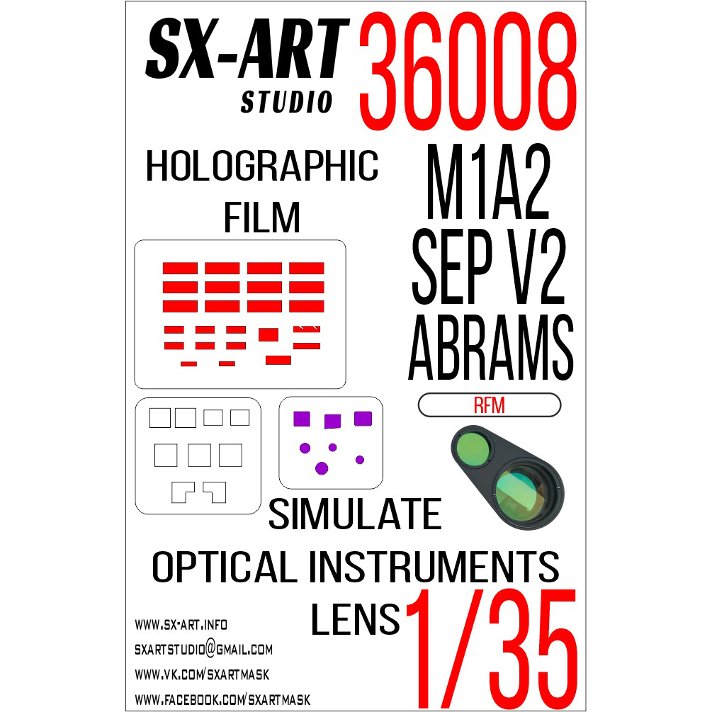 36008 SX-Art 1/35 Имитация смотровых приборов M1A2 SEP V2 ABRAMS (RFM)