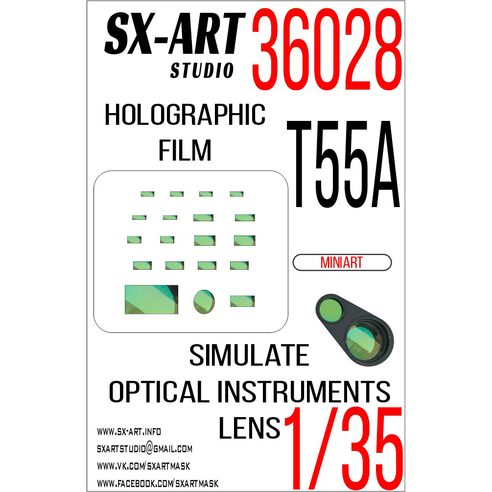 36028 SX-Art 1/35 Имитация смотровых приборов T-55A (Miniart)