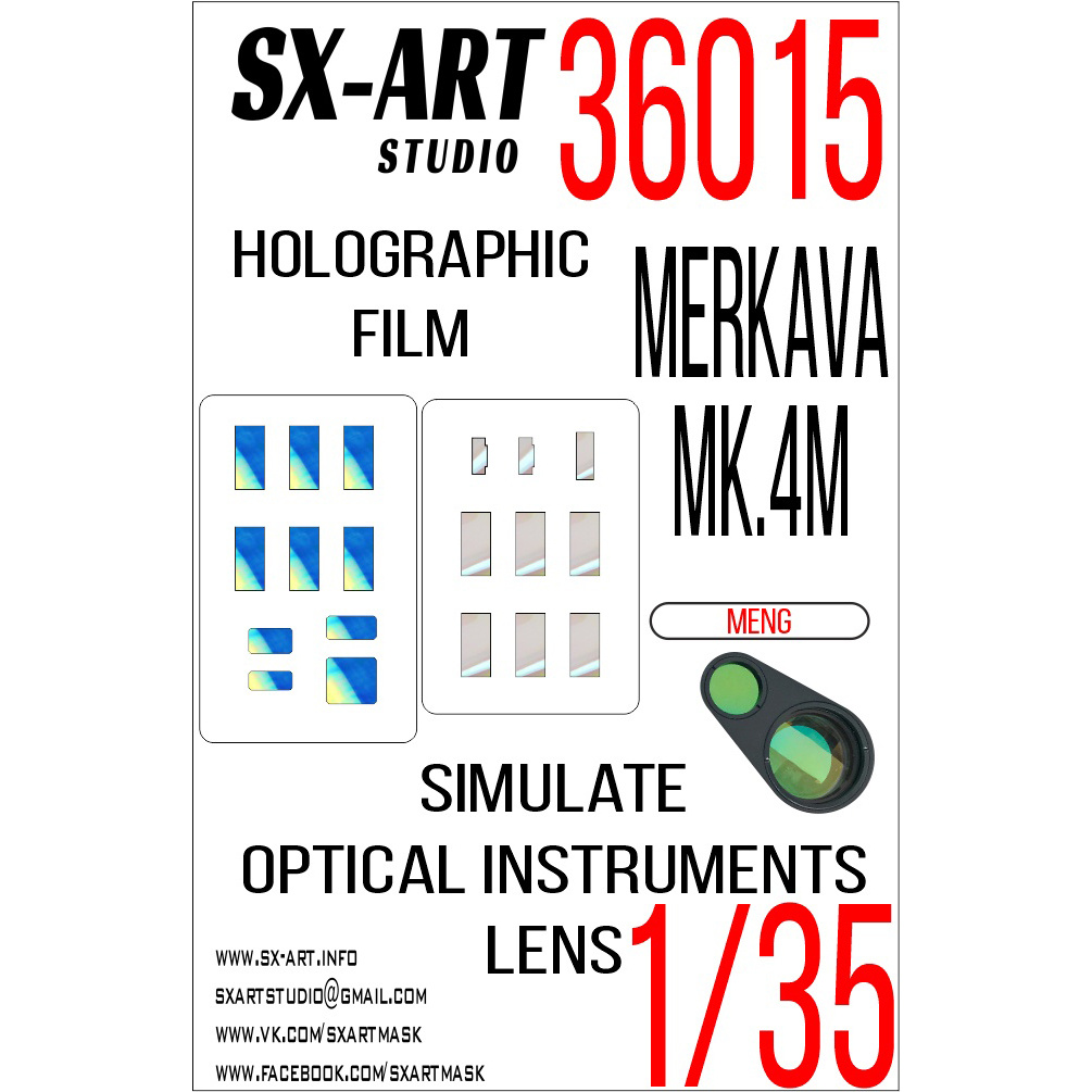 36015 SX-Art 1/35 Имитация смотровых приборов MERKAVA MK.4M (MENG)