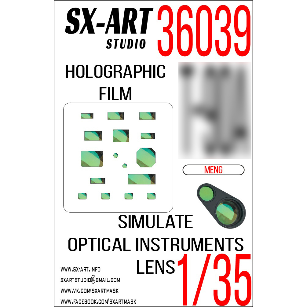 36039 SX-Art 1/35 Имитация смотровых приборов танка 90 зеленый (Meng)