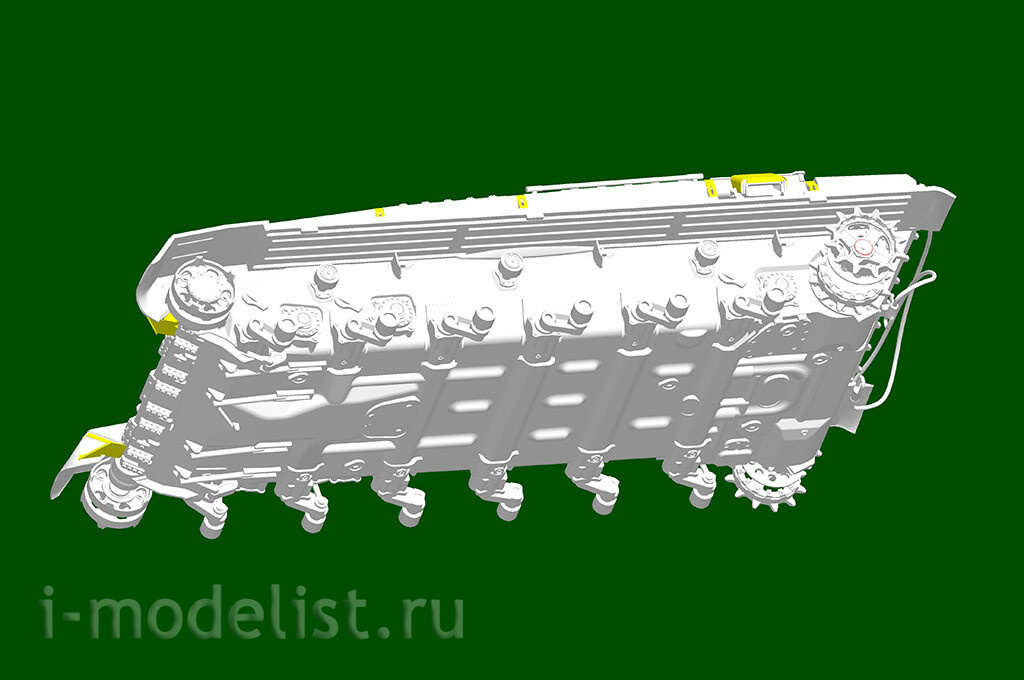 09610 Трубач 1/35 Российский боевой танк семьдесят второй Б3 с 4S24 ERA и решетчатой бронёй