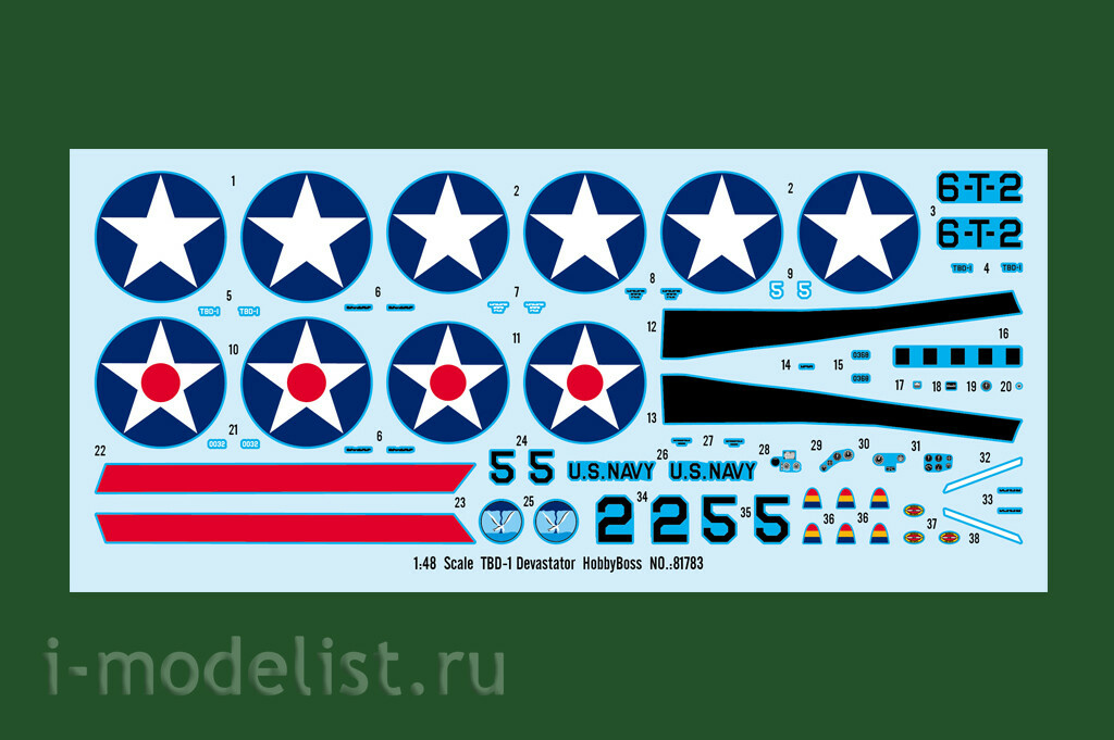 81783 HobbyBoss 1/48 Американский поршневой бомбардировщик TBD-1 Devastator