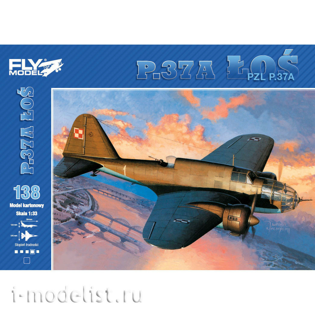 FL138 FLY Model 1/33 PZL P.37A ŁOŚ