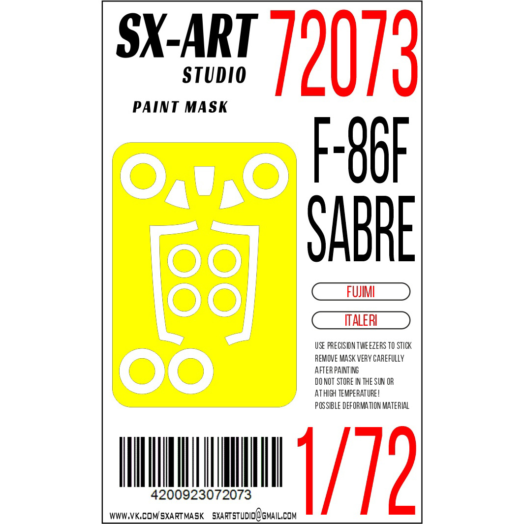 72073 SX-Art 1/72 Окрасочная маска F-86F Sabre (Fujimi / Italeri)