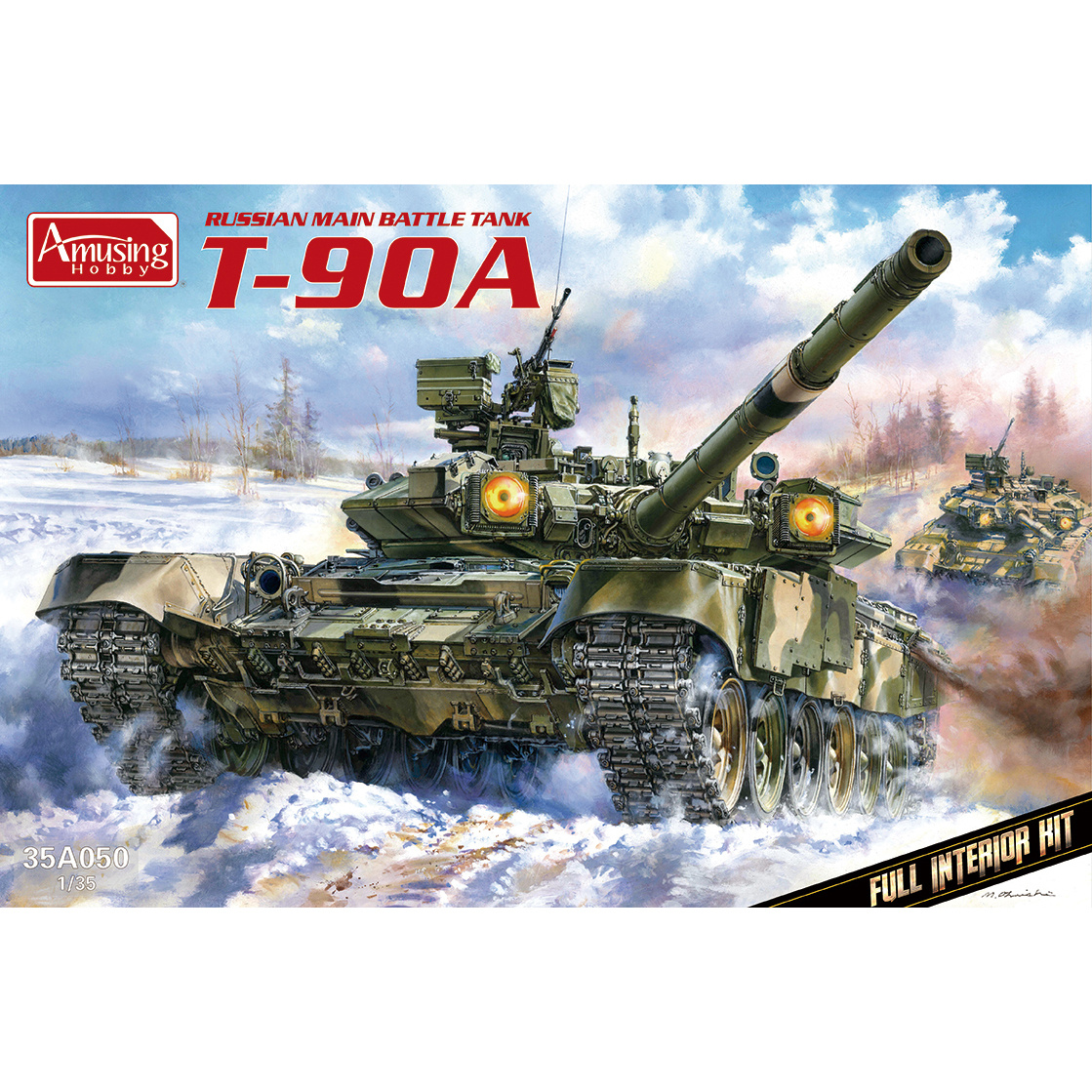 35A050 Amusing Hobby 1/35 Российский танк Т-90А с полным интерьером (по лицензии УВЗ)
