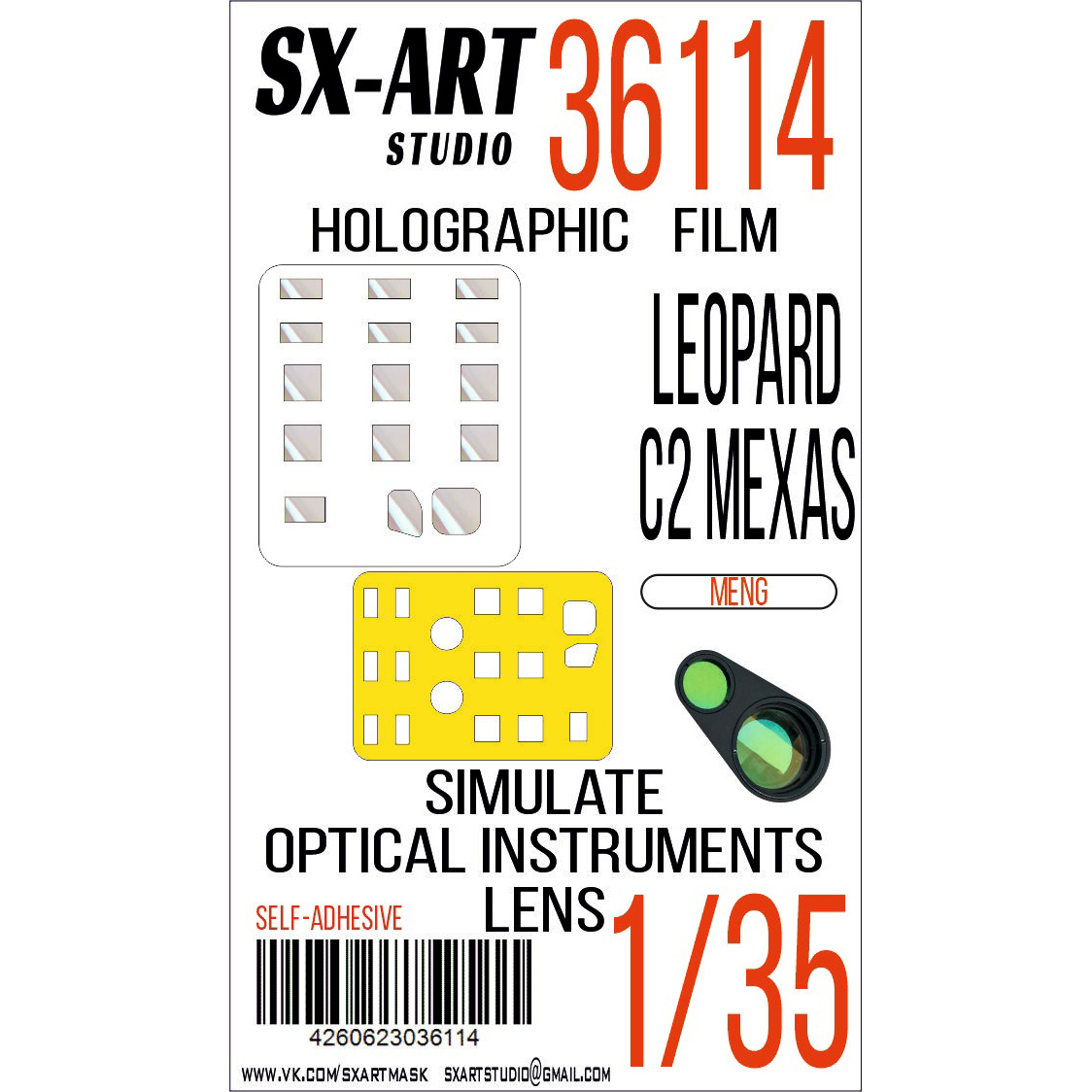 36114 SX-Art 1/35 Имитация смотровых приборов Leopard C2 Mexas (Meng)