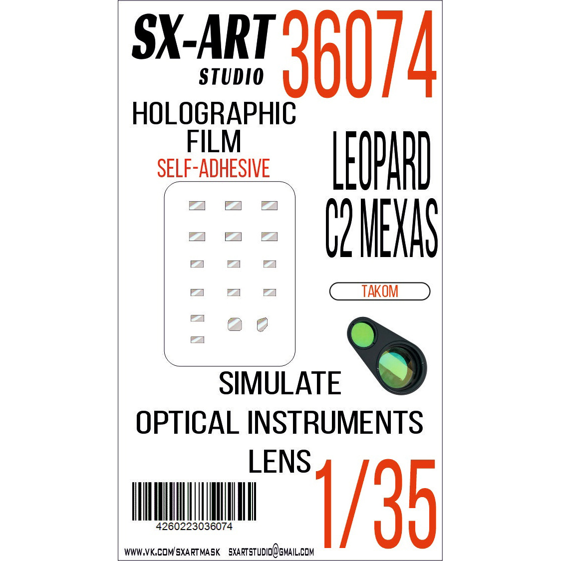 36074 SX-Art 1/35 Имитация смотровых приборов Leopard C2 Mexas (Takom)