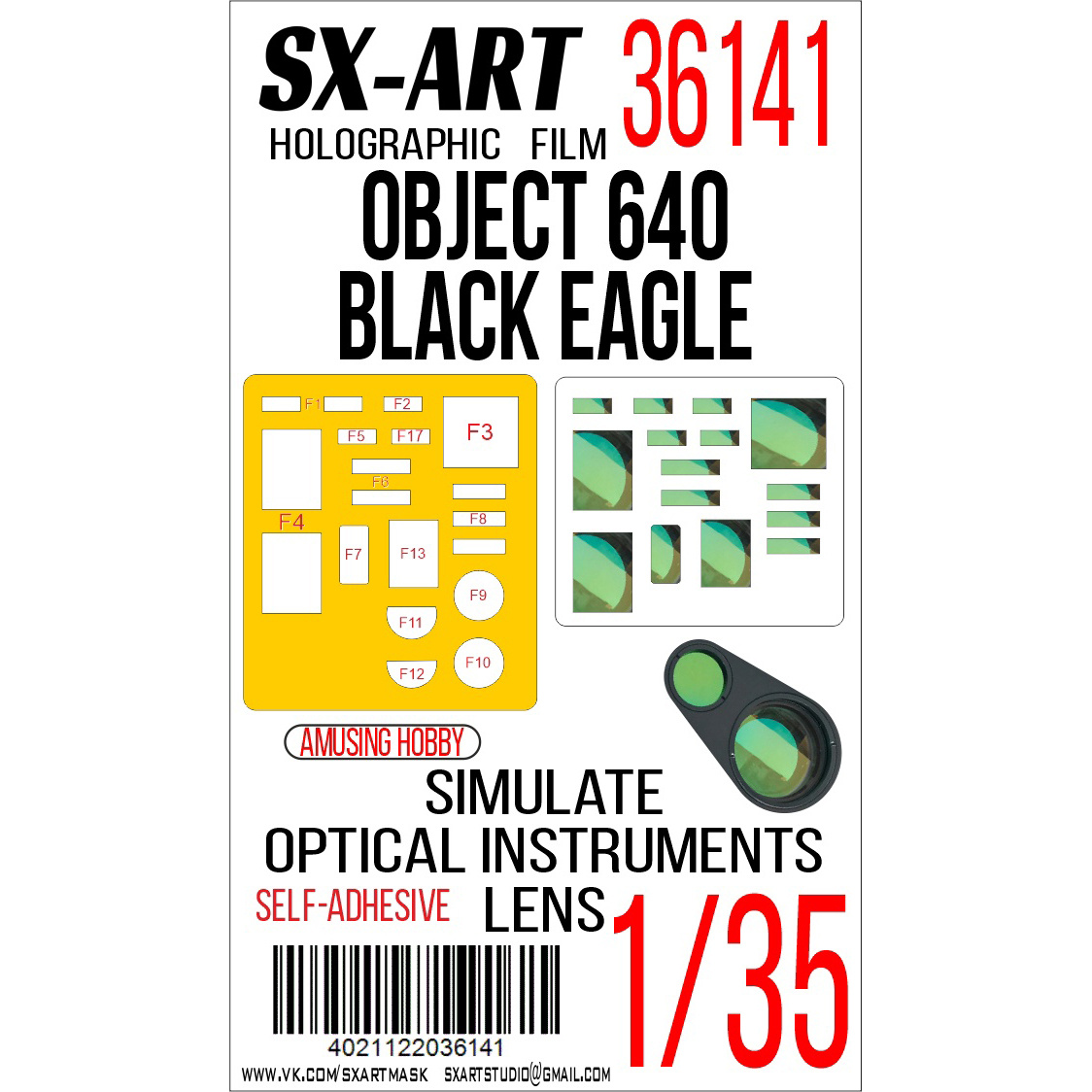 36141 SX-Art 1/35 Имитация смотровых приборов Object 640 Black Eagle (Amusing Hobby)