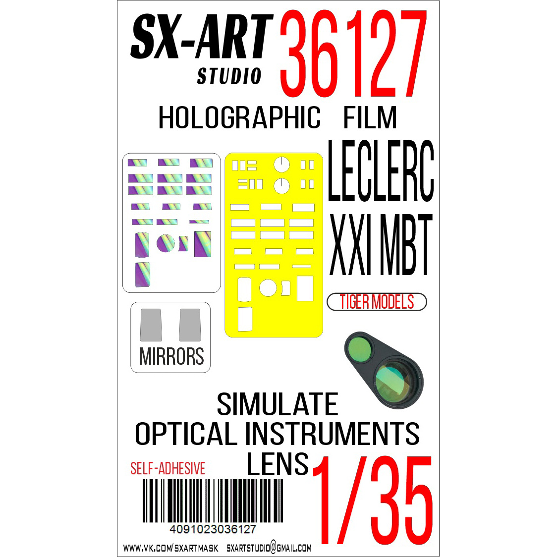 36127 SX-Art 1/35 Имитация смотровых приборов Leclerc XXI MBT (Tiger Model)