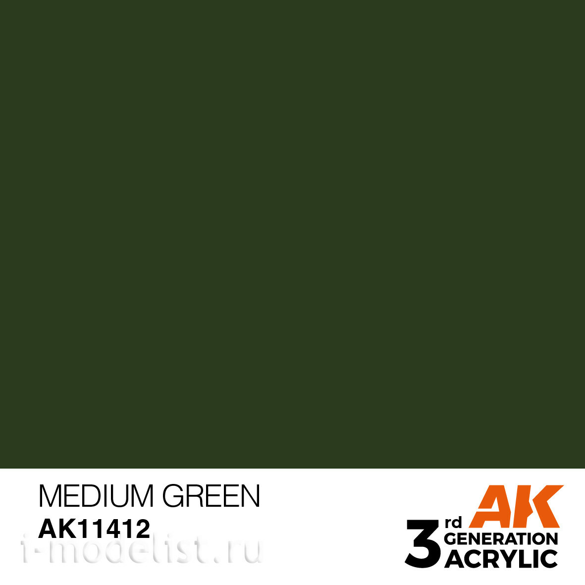AK11412 AK Interactive Краска акриловая MEDIUM GREEN – FIGURES (средне-зеленый) 17 мл
