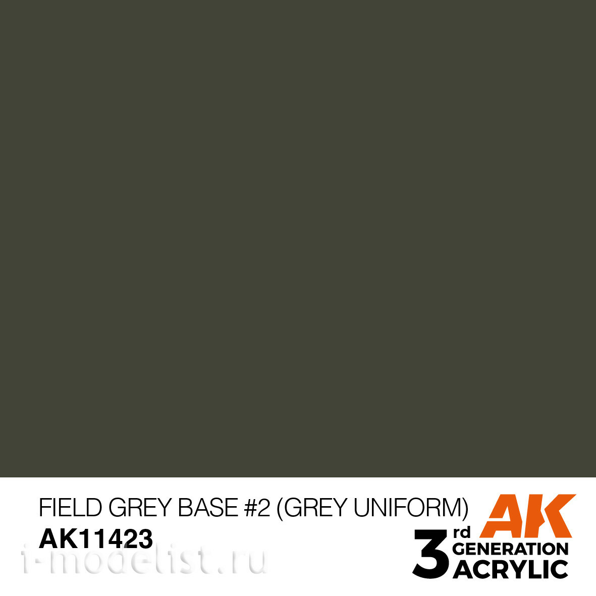 AK11423 AK Interactive Краска акриловая FIELD GREY BASE #2 (GREY UNIFORM) – FIGURES (серое поле базовый №2 (серая униформа)) 17 мл