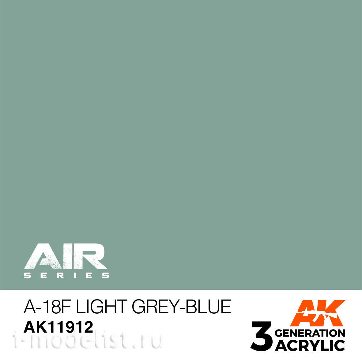 AK11912 AK Interactive Краска акриловая A-18F LIGHT GREY-BLUE / СВЕТЛЫЙ СЕРО-ГОЛУБОЙ