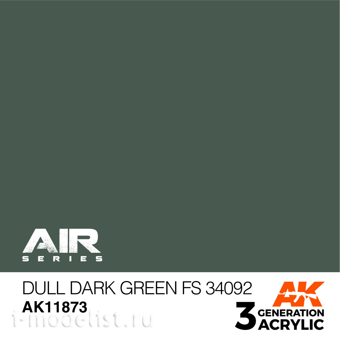 AK11873 AK Interactive Краска акриловая DULL DARK GREEN FS 34092 / ТУСКЛЫЙ ТЕМНО-ЗЕЛЕНЫЙ