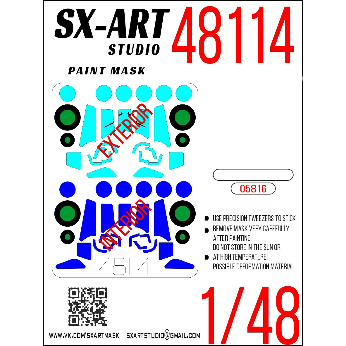 48114 SX-Art 1/48 Окрасочная маска Mu-4 (Трубач)
