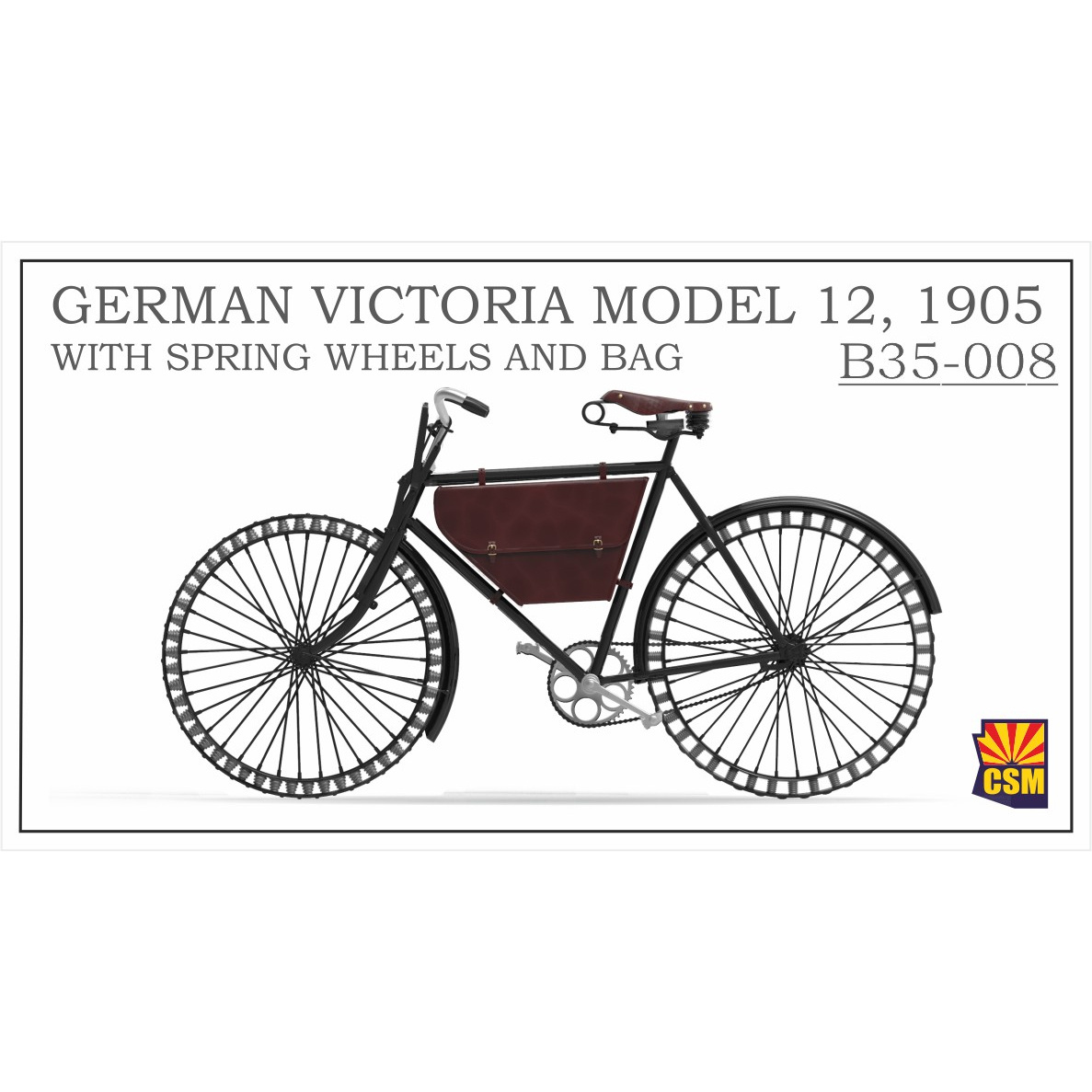 B35-008 Copper State Models 1/35 Немецкий Victoria Model 12, 1905 г., с рессорными колёсами и сумкой