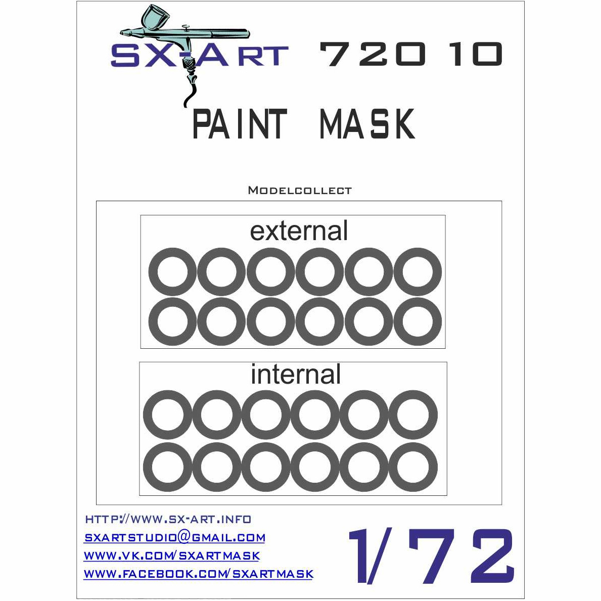 72010 SX-Art 1/72 Окрасочная маска танк девяностый (для модели Modelcollect)