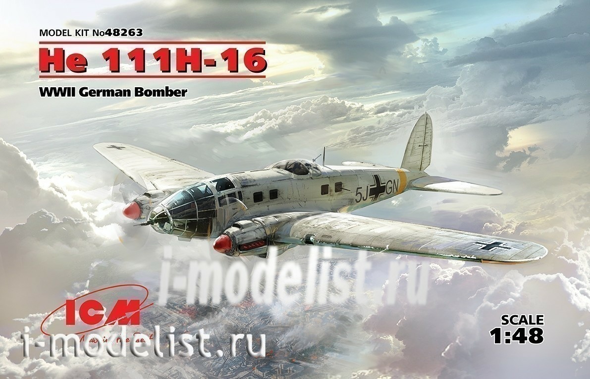 48263 ICM 1/48 He 111H-16, WWII German Bomber