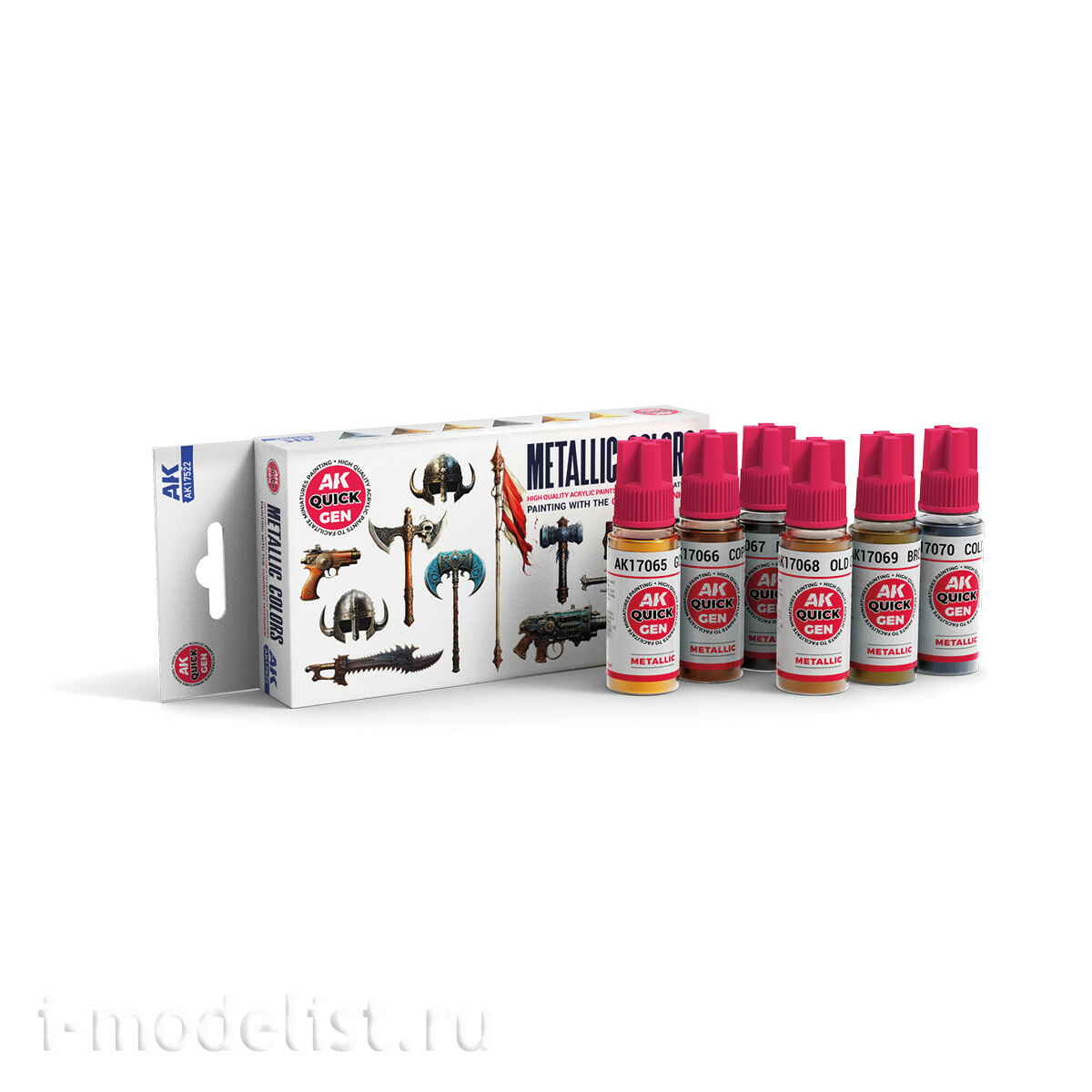 AK17522 AK Interactive Набор красок QUICK GEN - Металлики / METALLICS