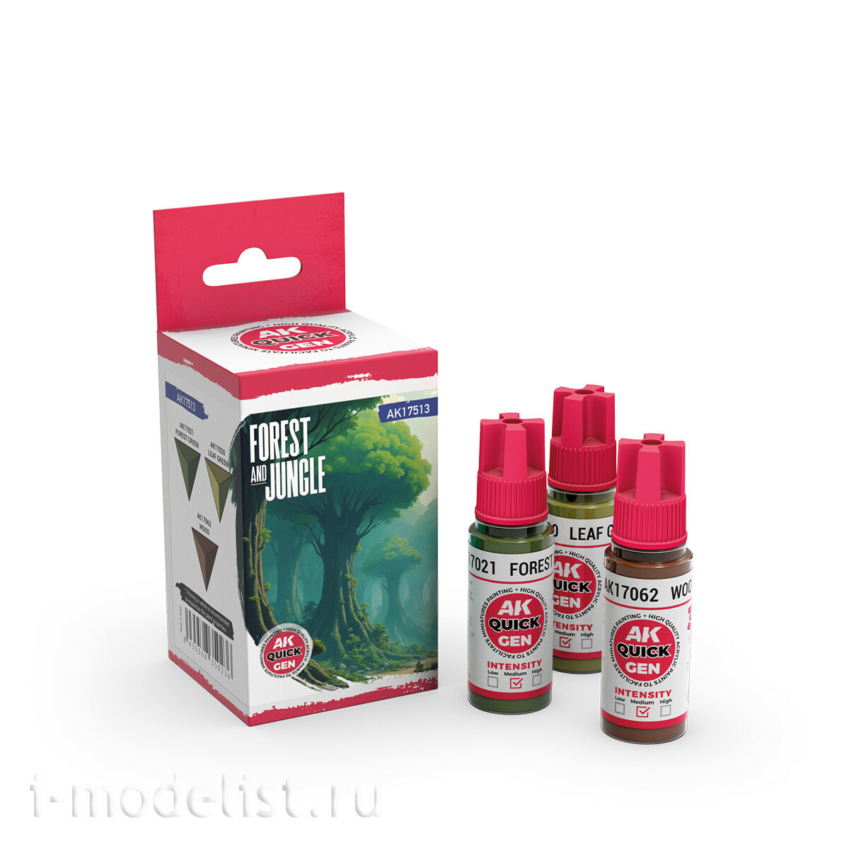 AK17513 AK Interactive Набор красок QUICK GEN - Леса и джунгли / FOREST AND JUNGLE
