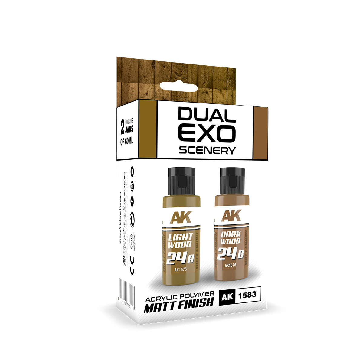AK1583 AK Interactive Набор красок Dual Exo - 24A светлый древесный & 24B тёмный древесный