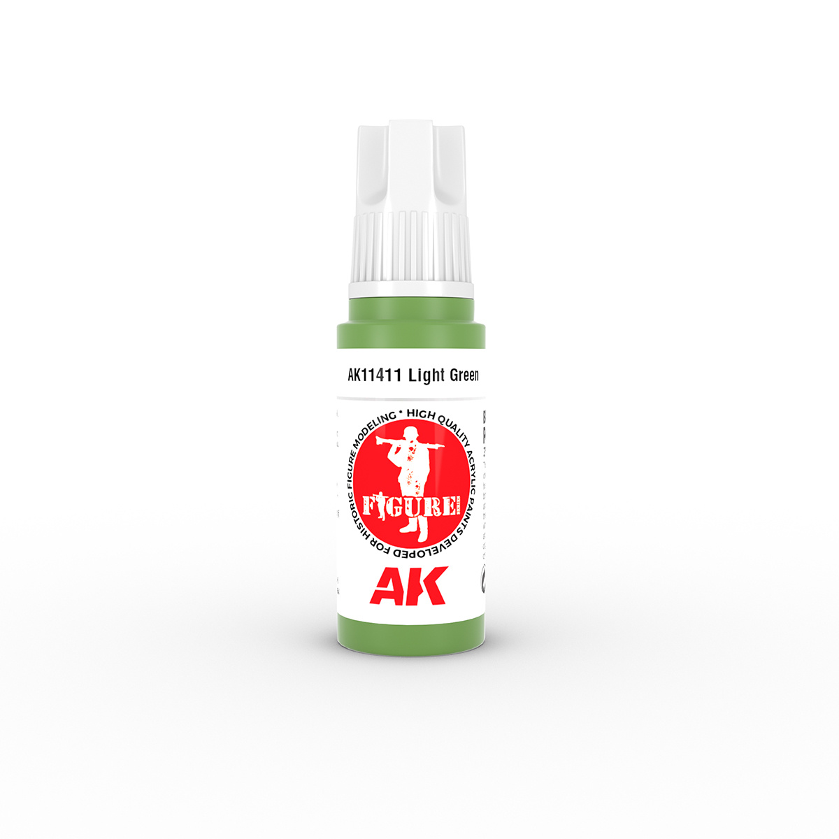 AK11411 AK Interactive Краска акриловая LIGHT GREEN – FIGURES (светло-зеленый) 17 мл