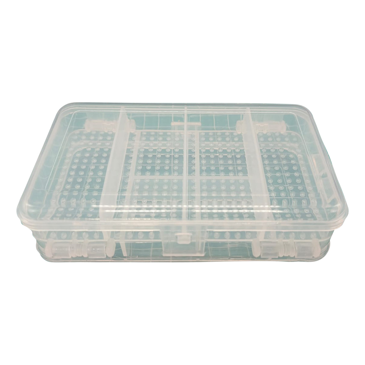 MW-BOX04 MANWAH Прозрачный пластиковый ящик, двухсторонняя (с 6+4 ячейки) 14.4х8.5х4.3 см