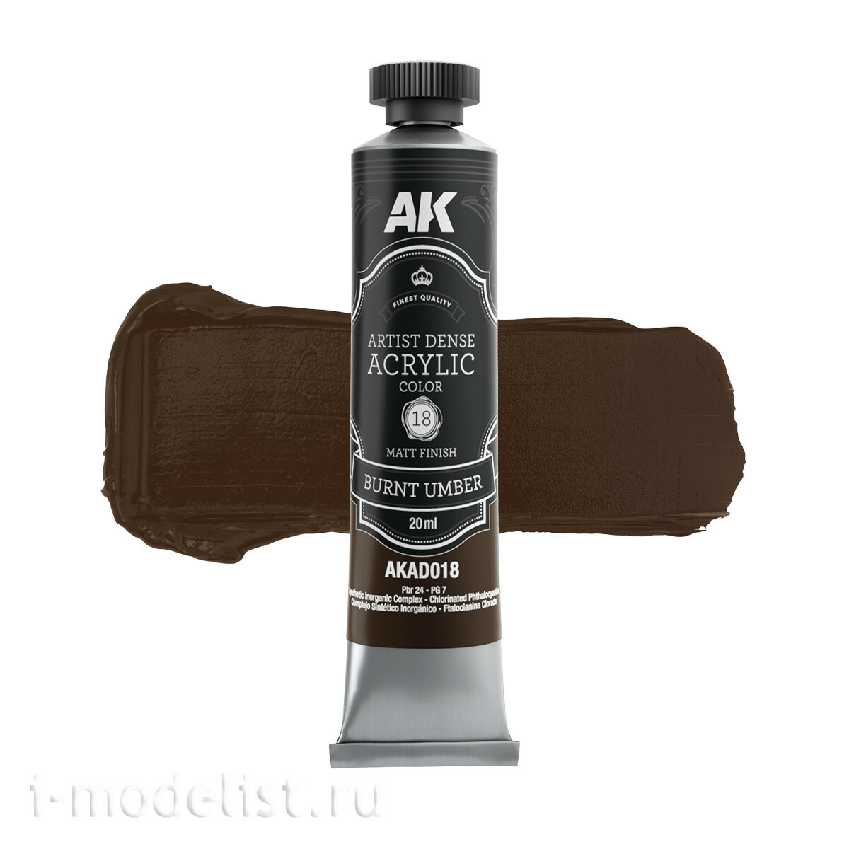 AKAD104 AK Interactive Набор чёрных и белых красок – художественный плотный акрил / Black & White Color Set – Artistic Dense Acrylic Color