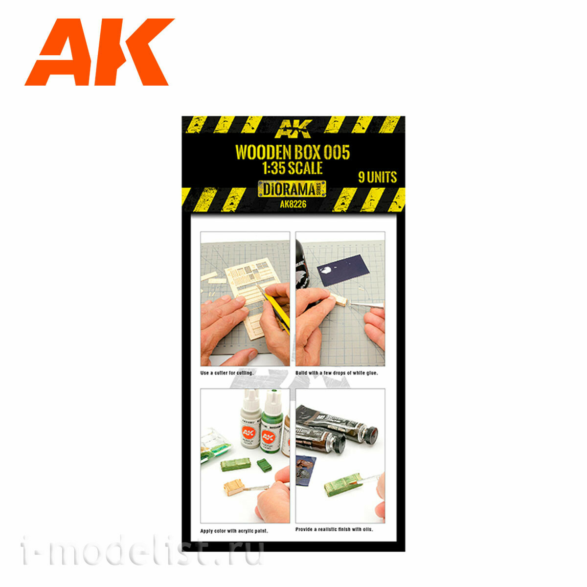 AK8226 AK Interactive 1/35 Деревянные коробки №005 лазерной резки, 9 шт.