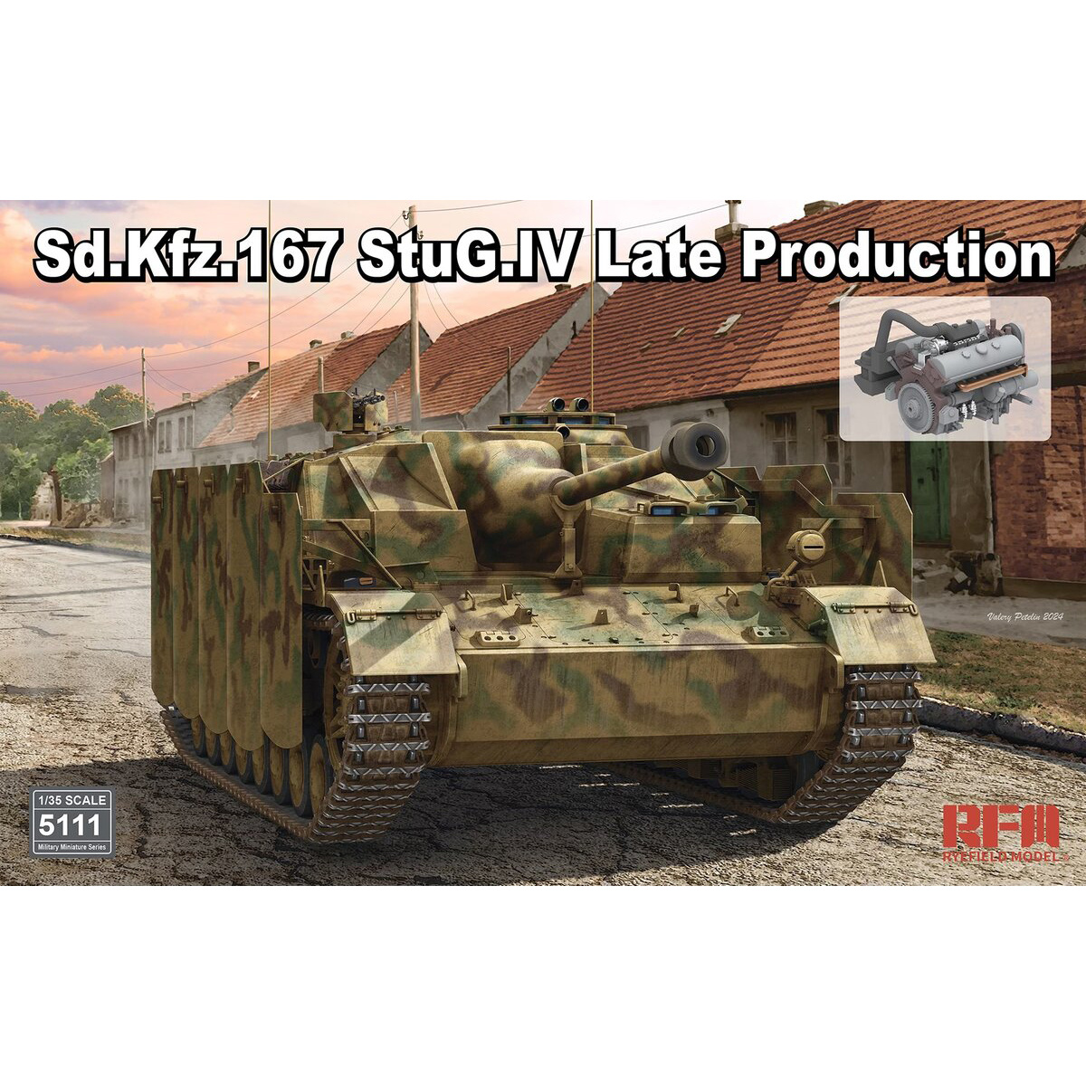RM-5111 Rye Field Model 1/35 Немецкая САУ Sd.Kfz.167 StuG.IV Late Production с двигателем и рабочими траками