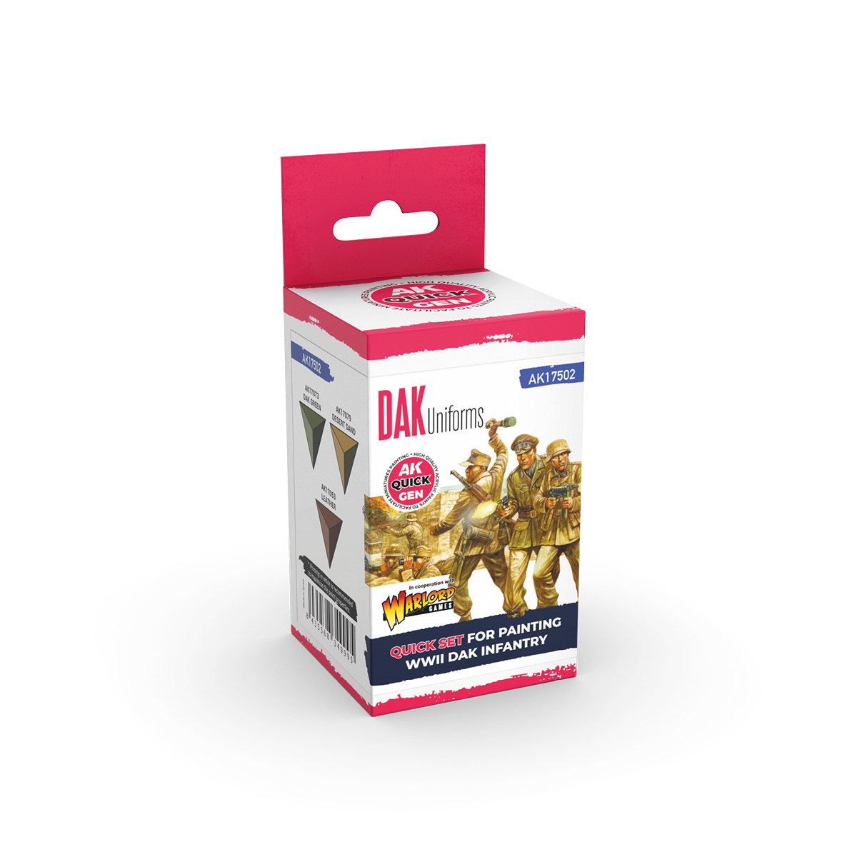 AK17502 AK Interactive Набор красок QUICK GEN - Немецкий африканский корпус униформа / GERMAN DAK UNIFORMS – QUICK GEN SET