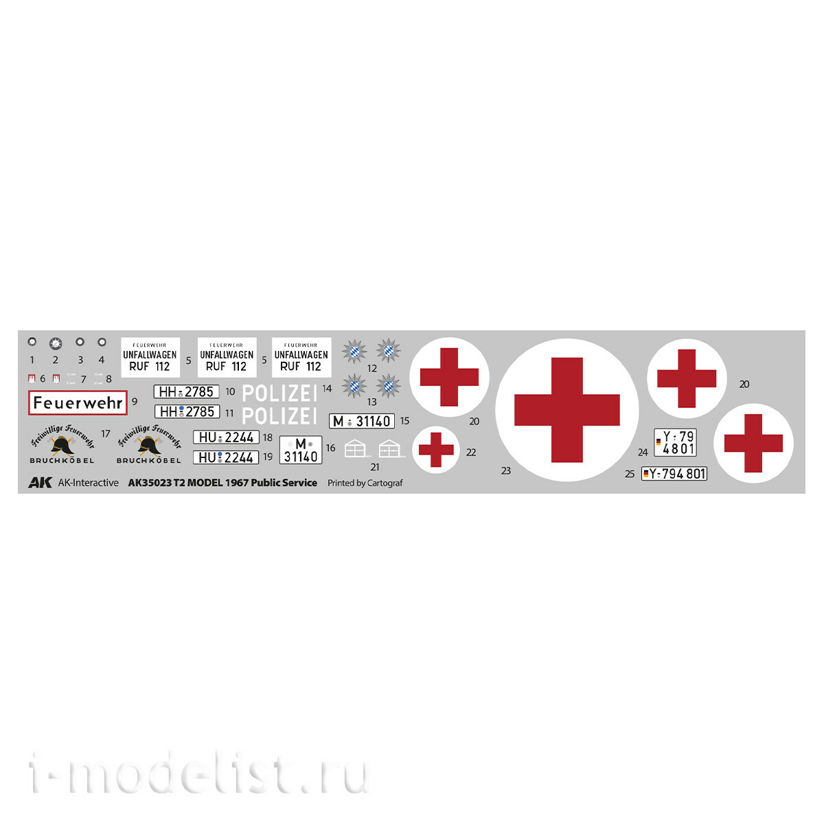 AK35023 AK Interactive 1/35 Фургон T2 1967 года общественное обслуживание