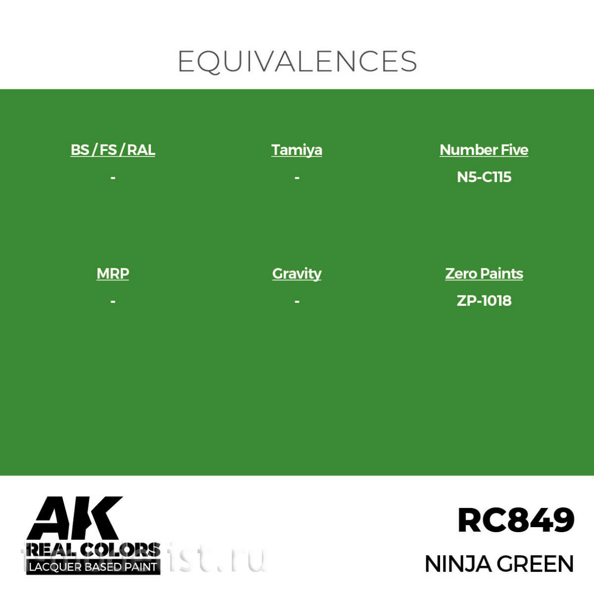 RC849 AK Interactive Лаковая краска Зеленый ниндзя / Ninja Green