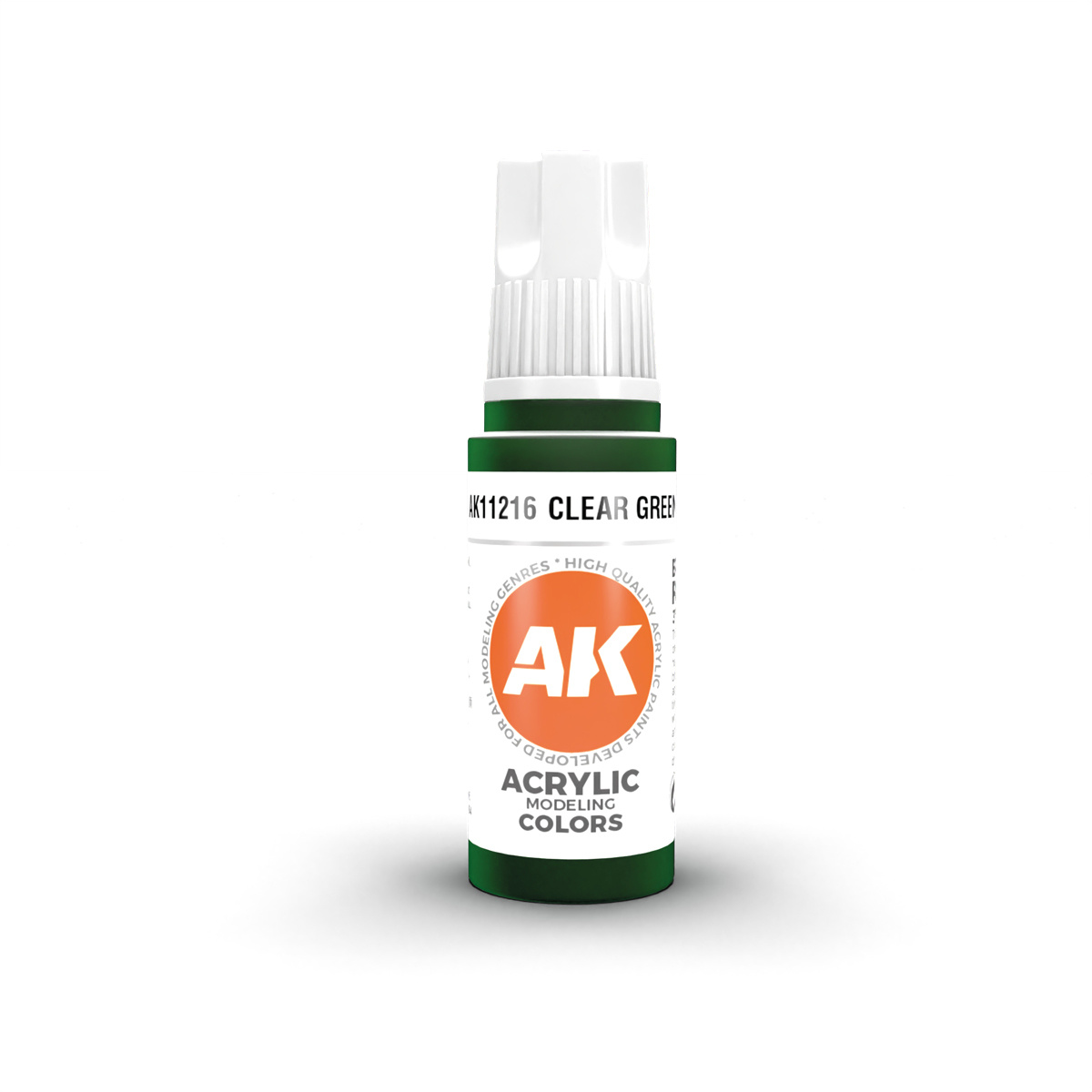 AK11216 AK Interactive Краска акриловая 3GEN Прозрачный зелёный / CLEAR GREEN – STANDARD