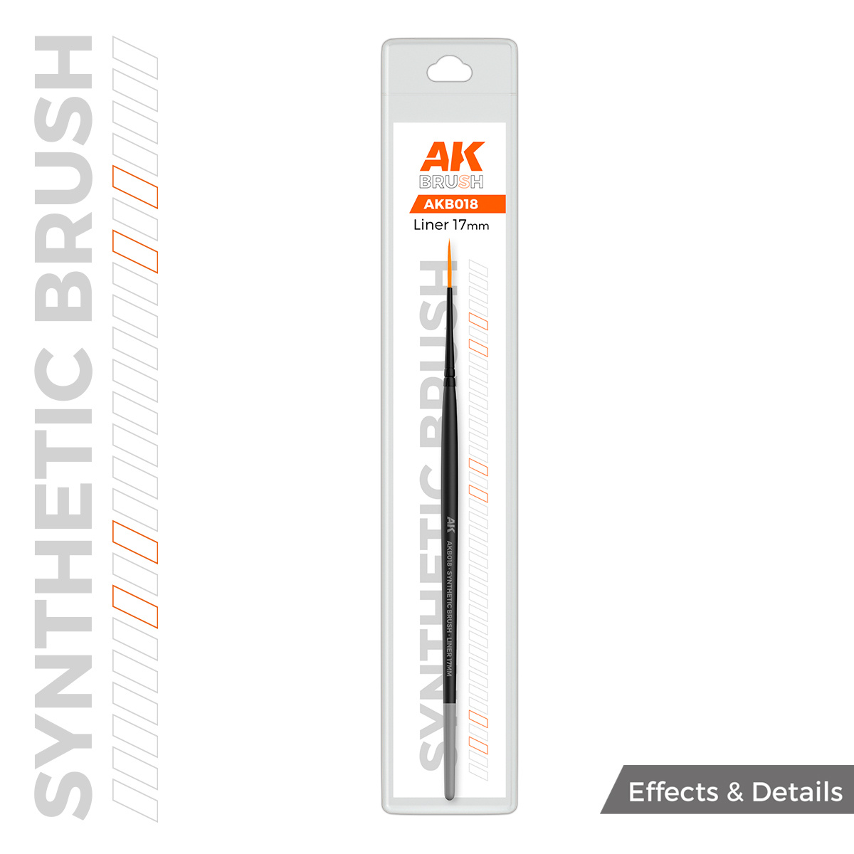 AKB018 AK Interactive Синтетическая кисть - Лайнер 17 мм / AK SYNTHETIC BRUSH – LINER 17mm