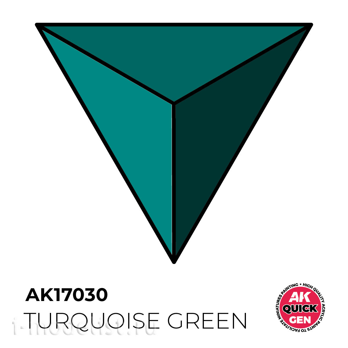 AK17030 AK Interactive Краска акриловая QUICK GEN - Бирюзово-зелёный / TURQUOISE GREEN