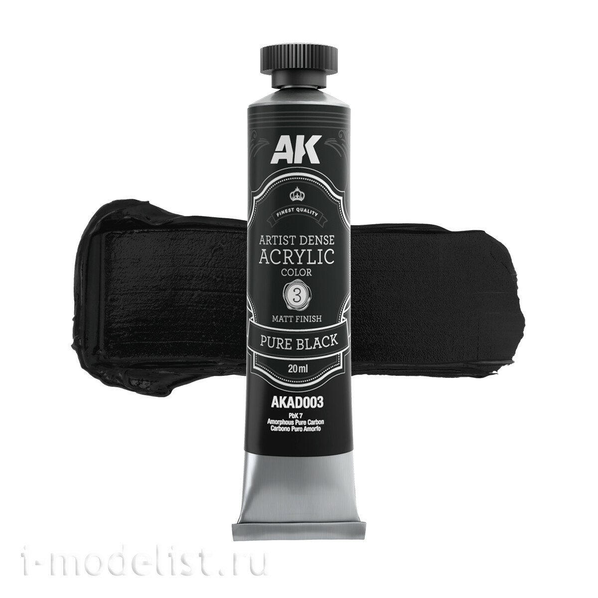 AKAD104 AK Interactive Набор чёрных и белых красок – художественный плотный акрил / Black & White Color Set – Artistic Dense Acrylic Color
