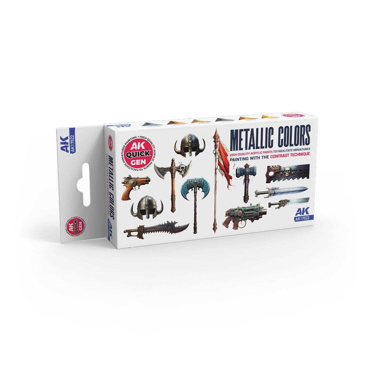 AK17522 AK Interactive Набор красок QUICK GEN - Металлики / METALLICS