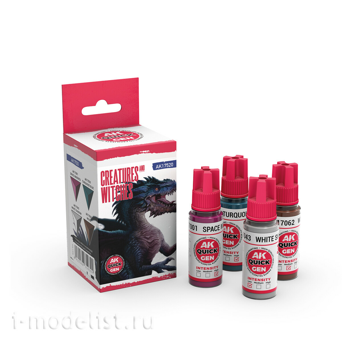 AK17520 AK Interactive Набор красок QUICK GEN - Существа и ведьмы (4 цвета) / Creatures and Witches – QUICK GEN Set