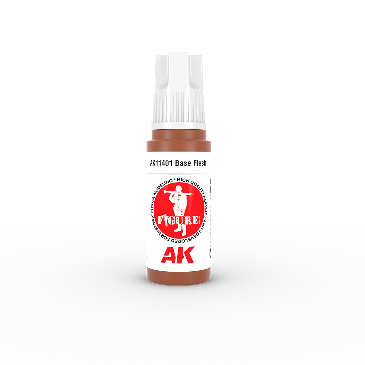 AK11401 AK Interactive Краска акриловая BASE FLESH – FIGURES (базовый телесный) 17 мл