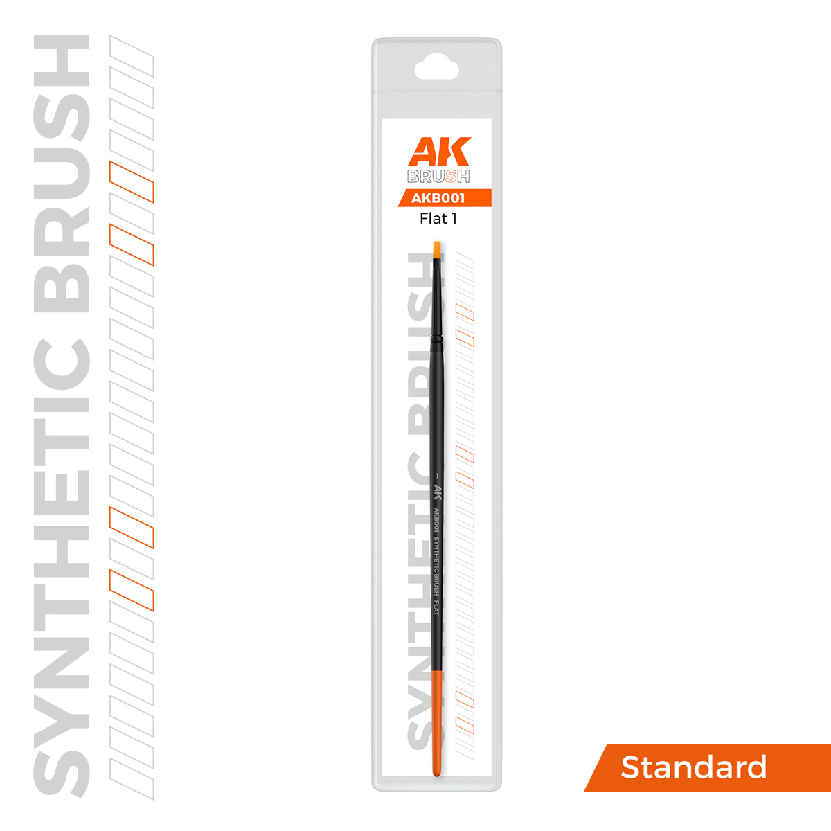 AKB001 AK Interactive Синтетическая кисть - Плоская 1 / AK SYNTHETIC BRUSH – FLAT 1