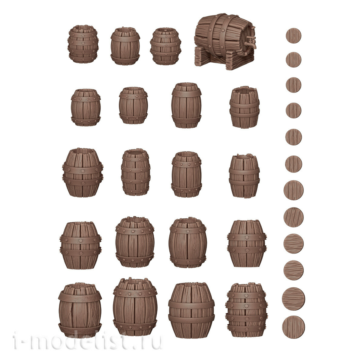 AKBIT0011 AK Interactive 3D-печать BASING BITS Деревянные бочки / Wood Barrels