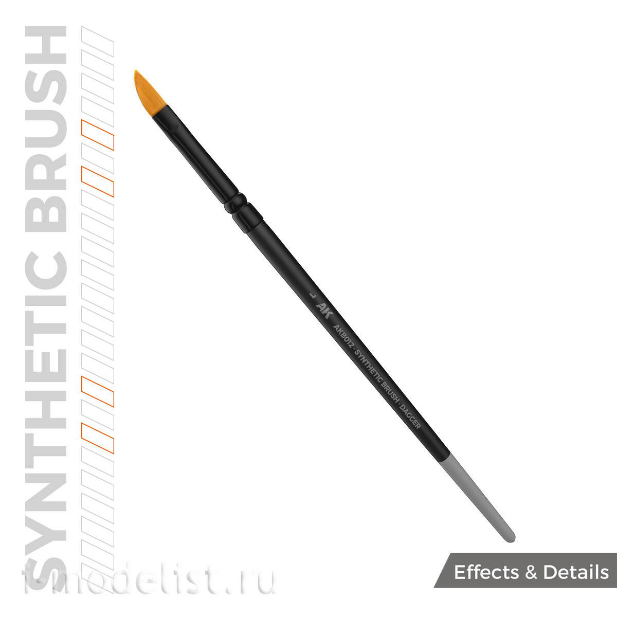 AKB012 AK Interactive Синтетическая кисть - Кинжал L / AK SYNTHETIC BRUSH – DAGGER L